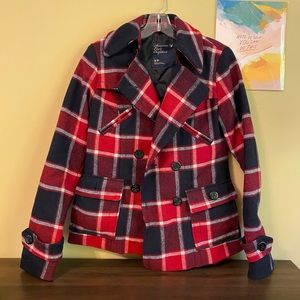 AEO Tartan Pea Coat